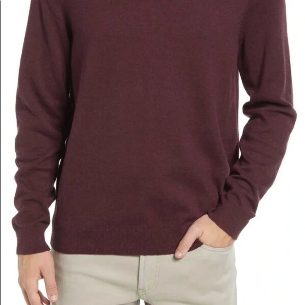 vince burgundy maroon v neck cashmere sweater